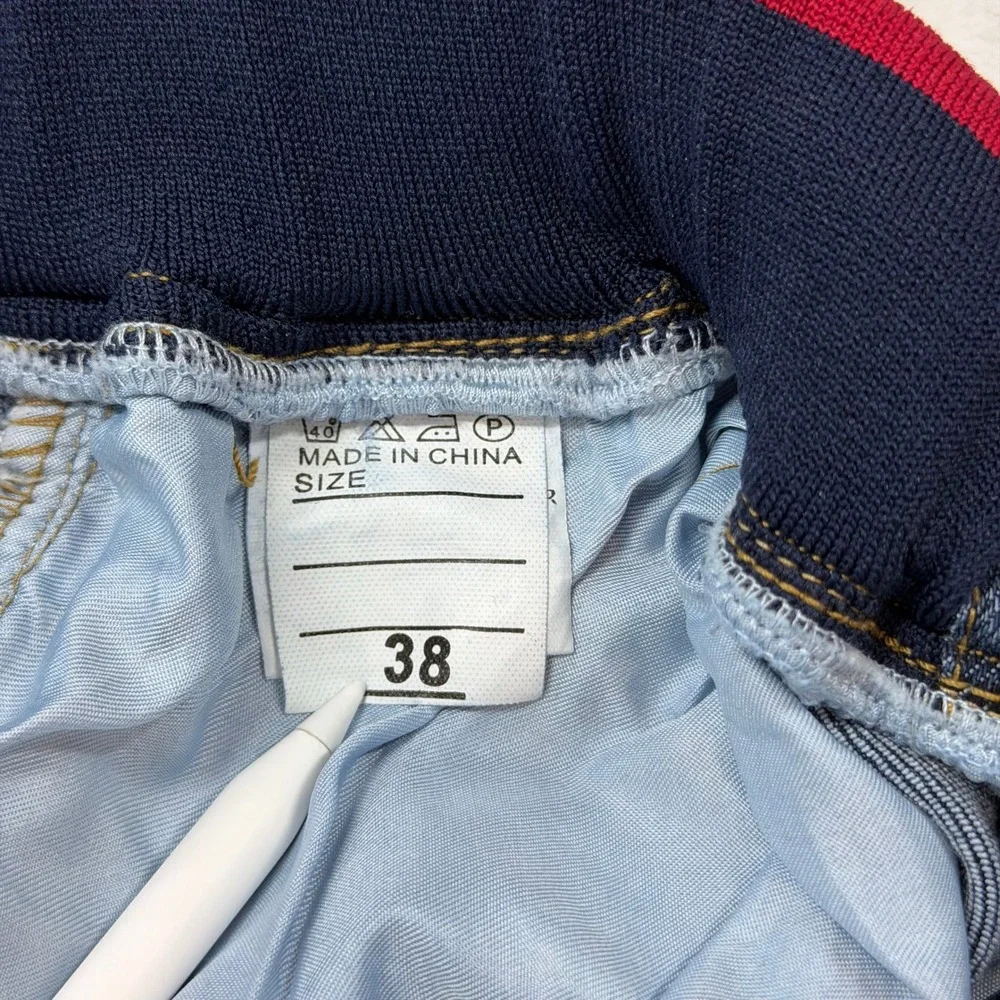 Ferryboat 76 Jogger Jeans Mens 38 Blue‎ Good Elastic Waist Drawstring Distressed